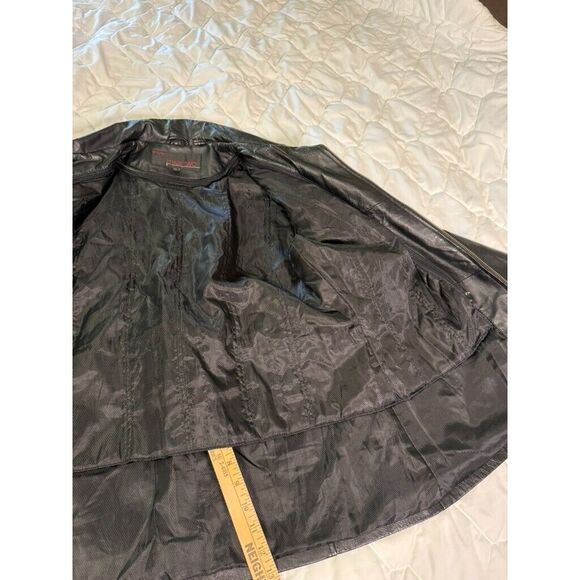 Vintage Phase Two Leather Jacket Mens Extra Large‎ Black Pockets Full Zip Lining - Picture 10 of 12